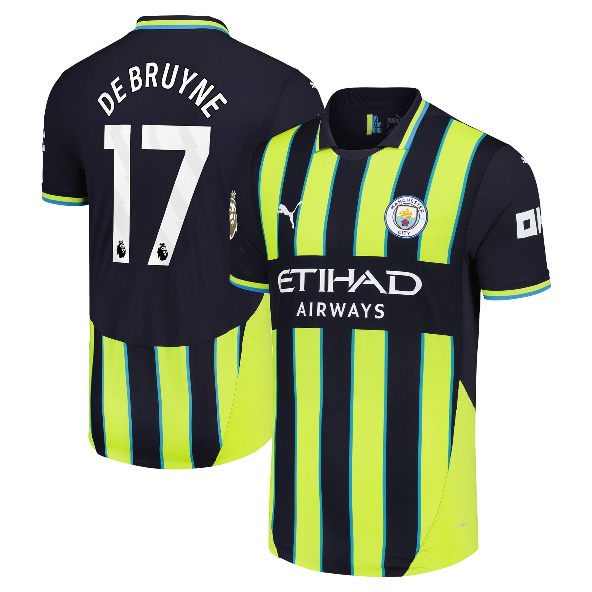 Kevin De Bruyne Manchester City 2024/25 Away Player Soccer Shirt - Navy