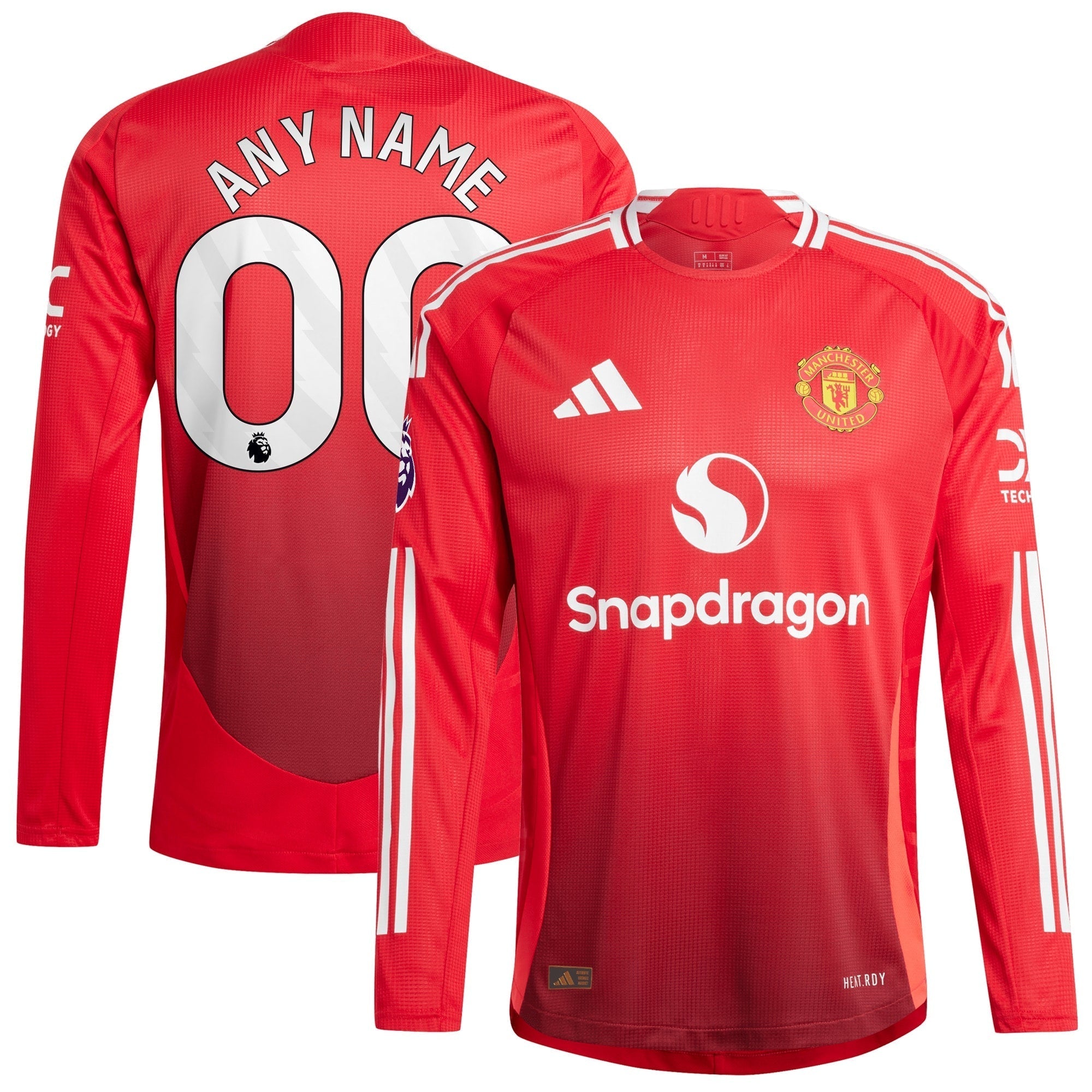 Manchester United  2024/2025 Home Customized Long Sleeve Soccer Shirt - Red