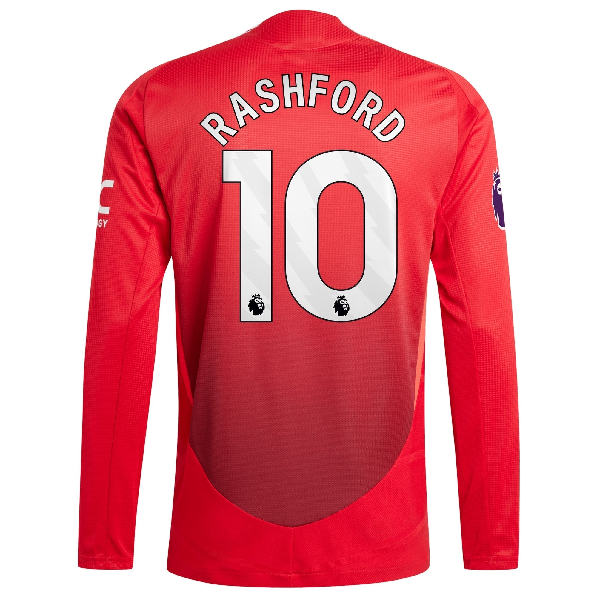 Marcus Rashford Manchester United 2024/2025 Home Long Sleeve Player Soccer Shirt - Red