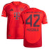 Jamal Musiala Bayern Munich  2024/2025 Home Player Soccer Shirt - Red