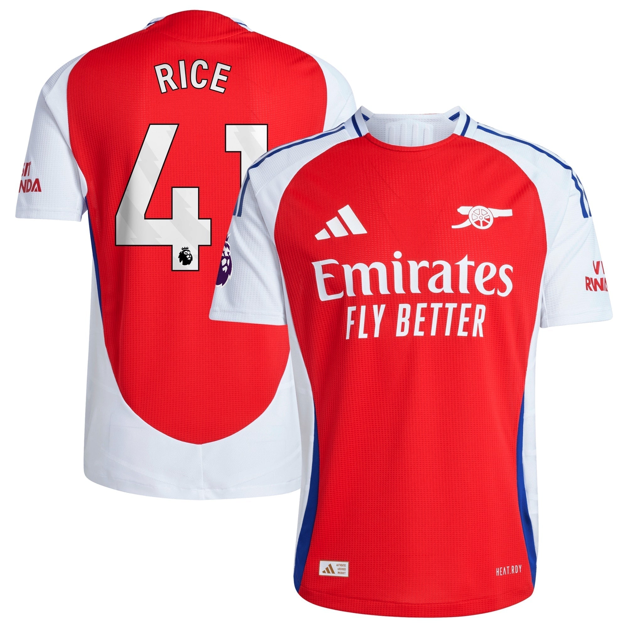 Declan Rice Arsenal  2024/2025 Home Player Soccer Shirt – Red