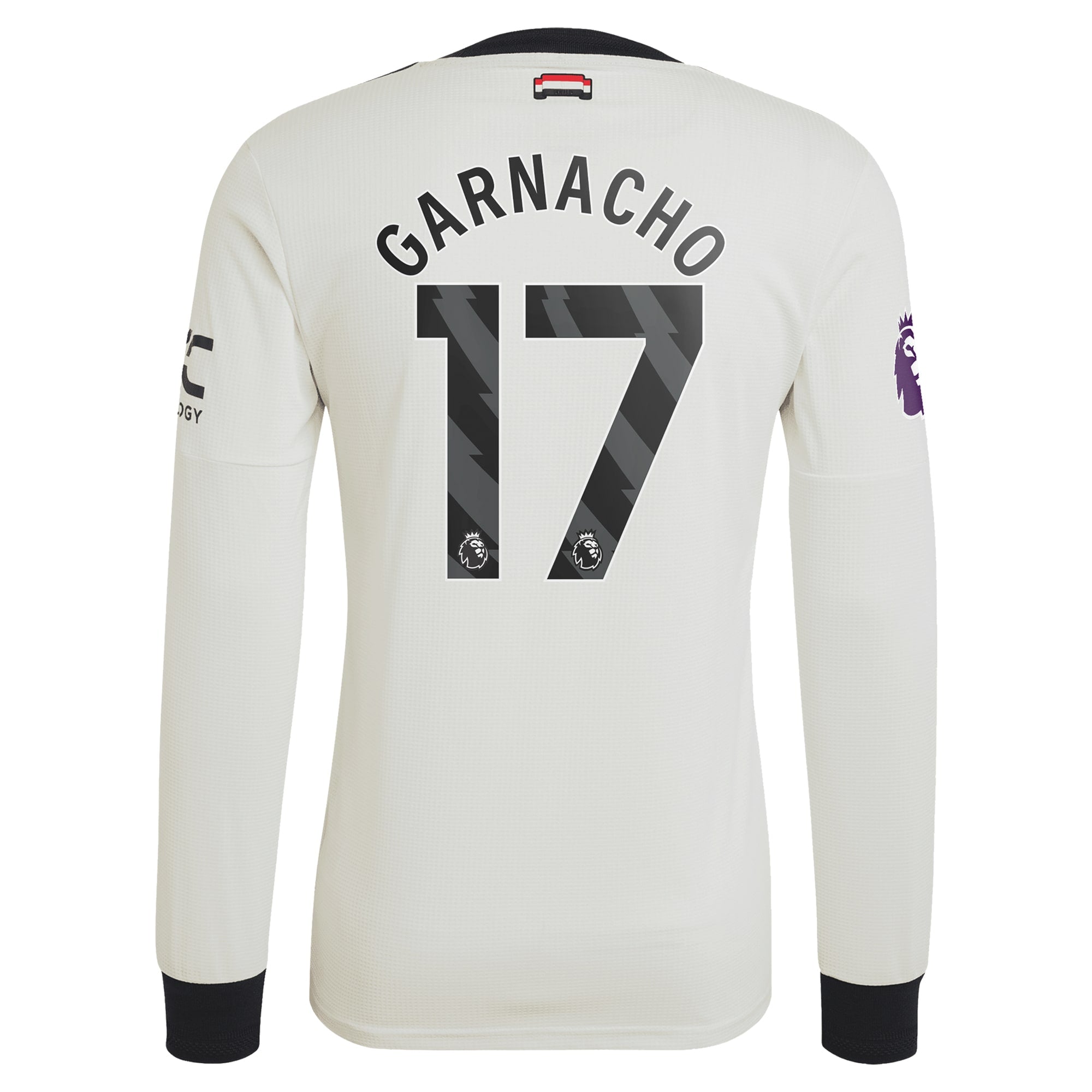 Alejandro Garnacho Manchester United 2024/25 Third Long Sleeve Soccer Shirt - Cream