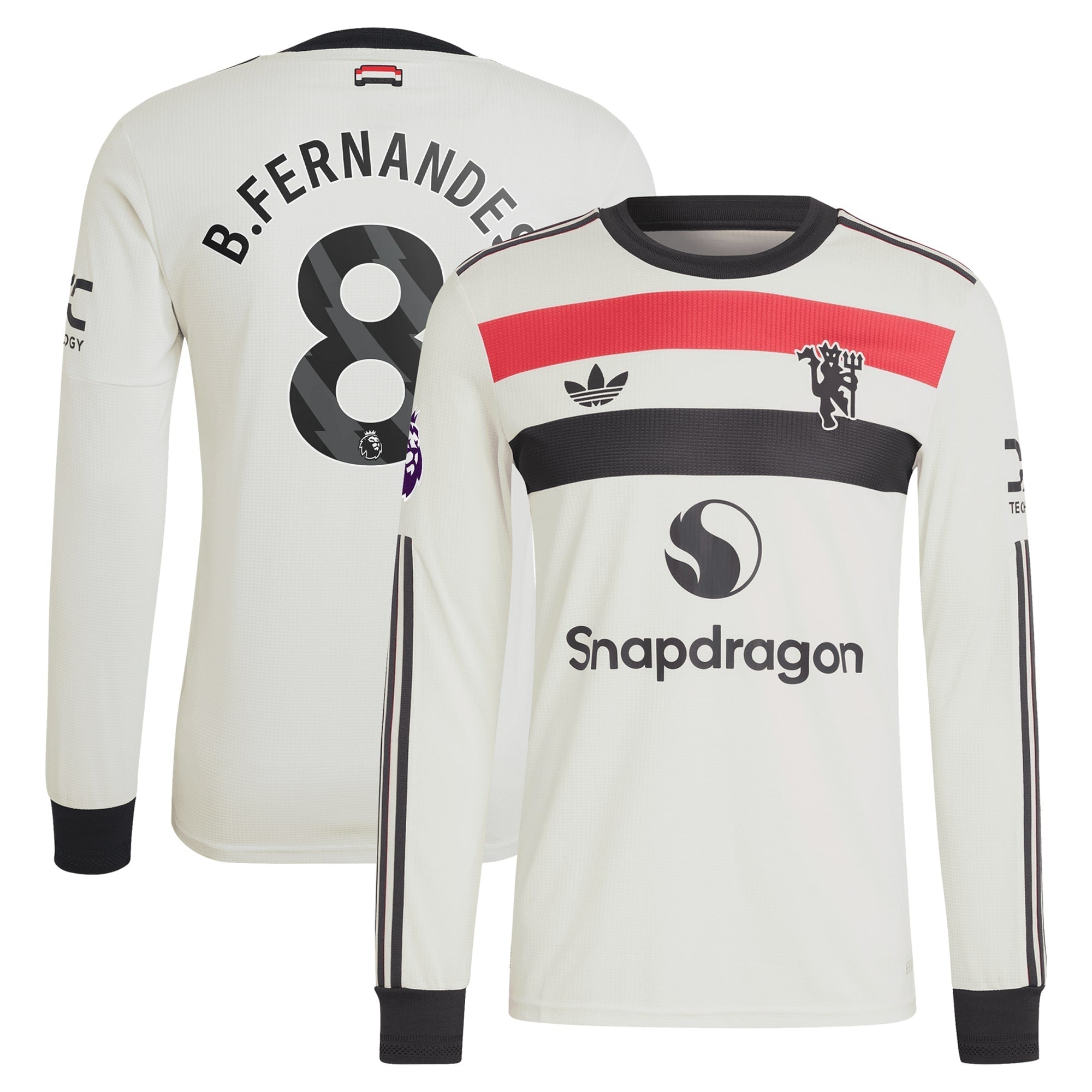 Bruno Fernandes Manchester United 2024/25 Third Long Sleeve Soccer Shirt - Cream