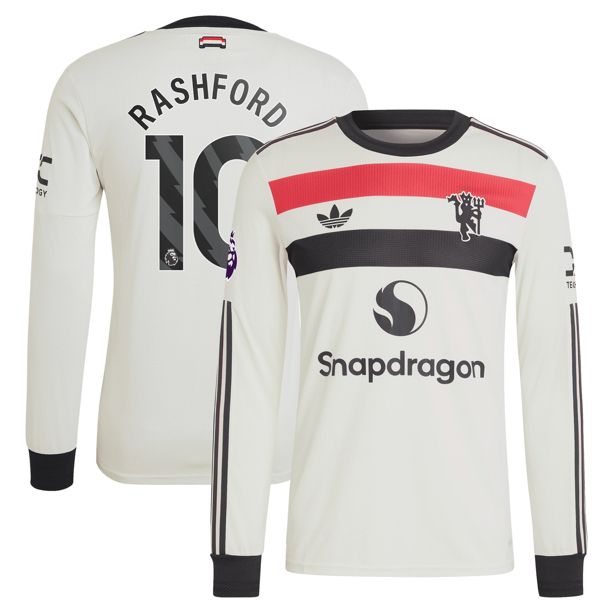 Marcus Rashford Manchester United 2024/25 Third Long Sleeve Soccer Shirt - Cream