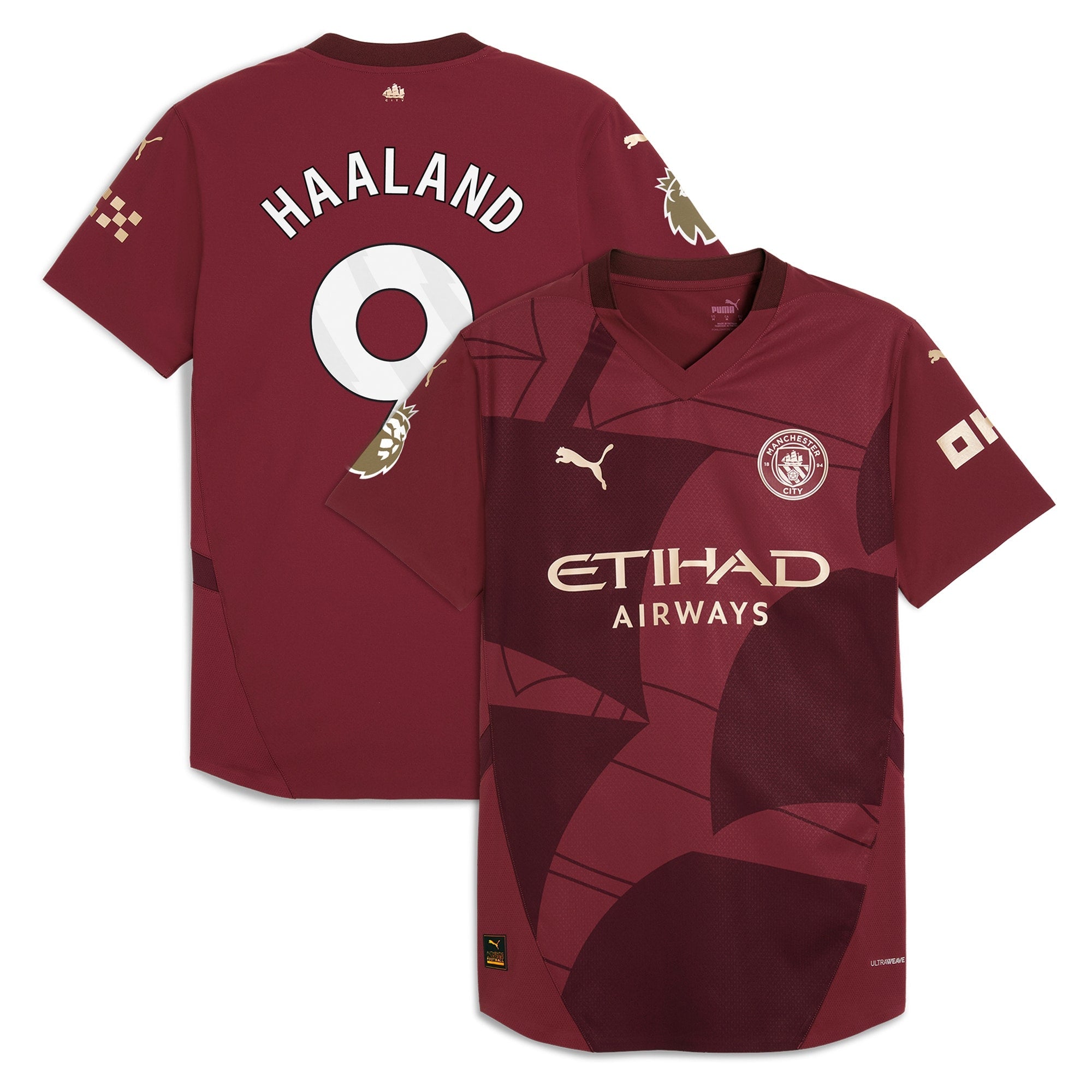 Erling Haaland Manchester City 2024/25 Third Player Soccer Shirt - Burgundy