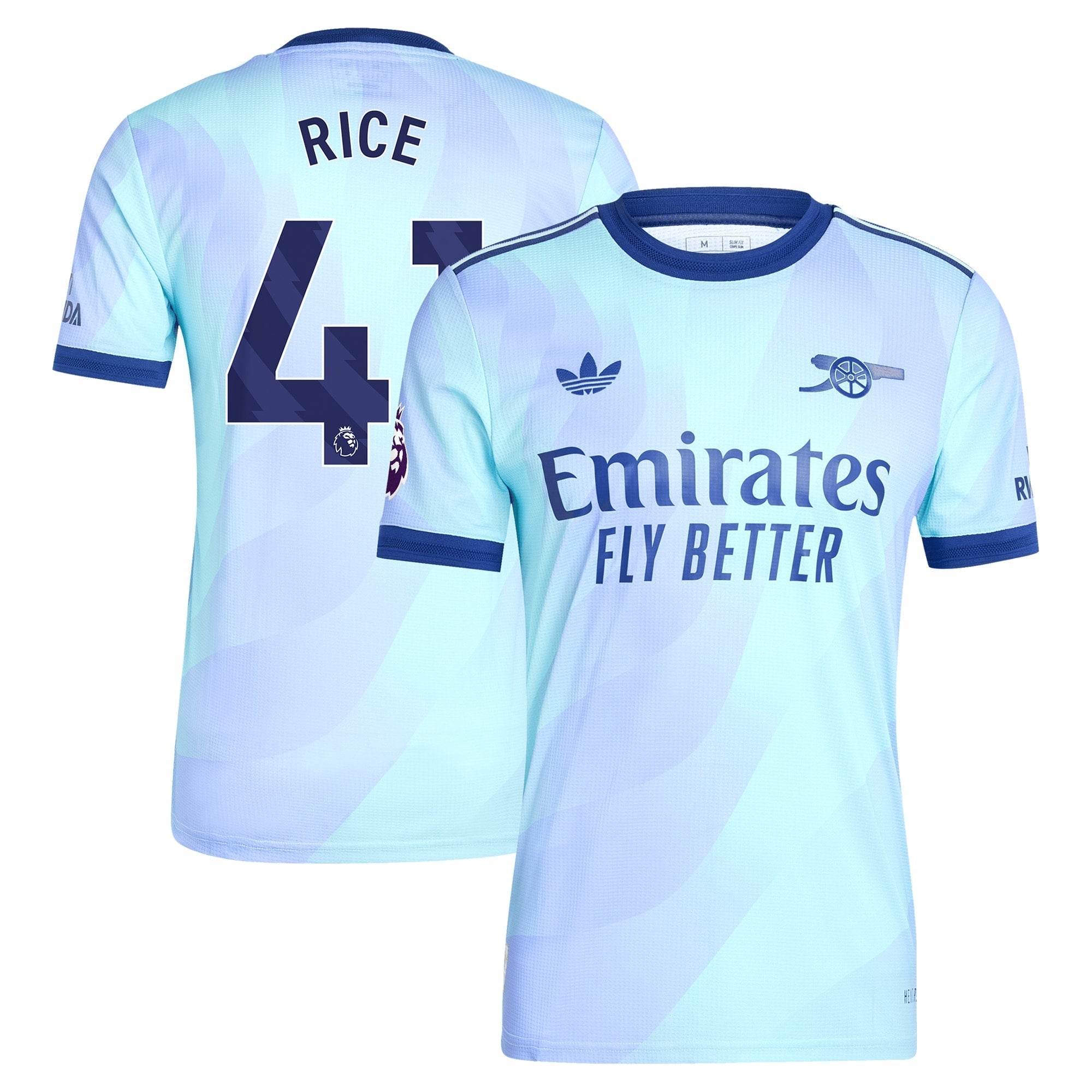 Declan Rice Arsenal 2024/25 Third Player Soccer Shirt - Aqua
