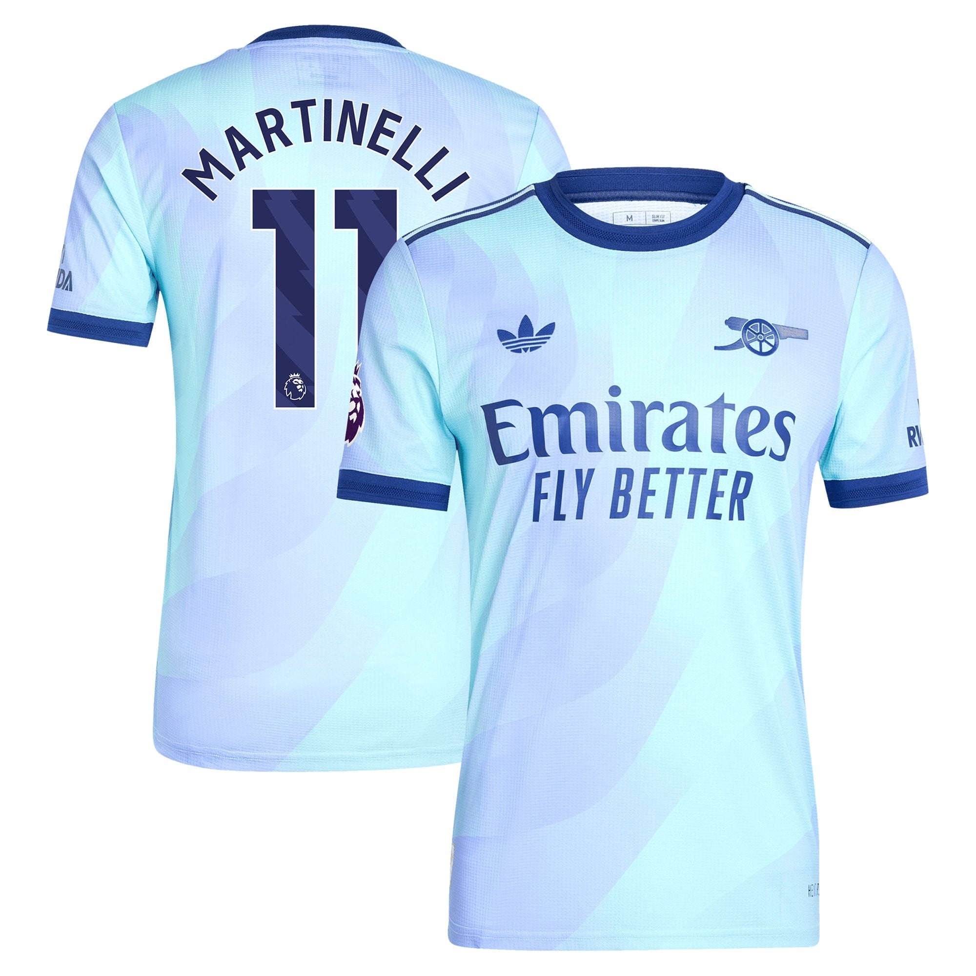 Gabriel Martinelli Arsenal 2024/25 Third Player Soccer Shirt - Aqua
