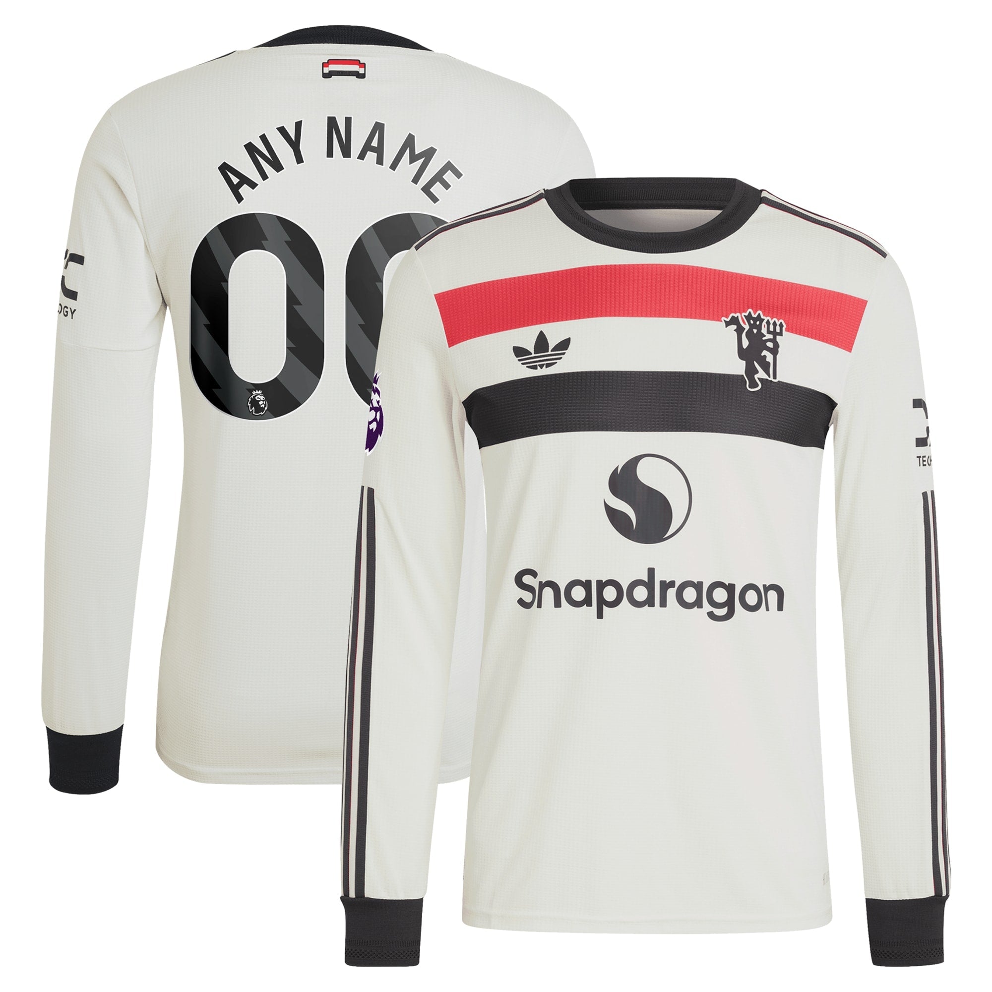 Manchester United 2024/25 Third Custom Long Sleeve Soccer Shirt - Cream