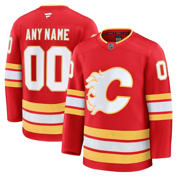 Hygo Shirts Fanatics Calgary Flames Home Premium Custom Jersey