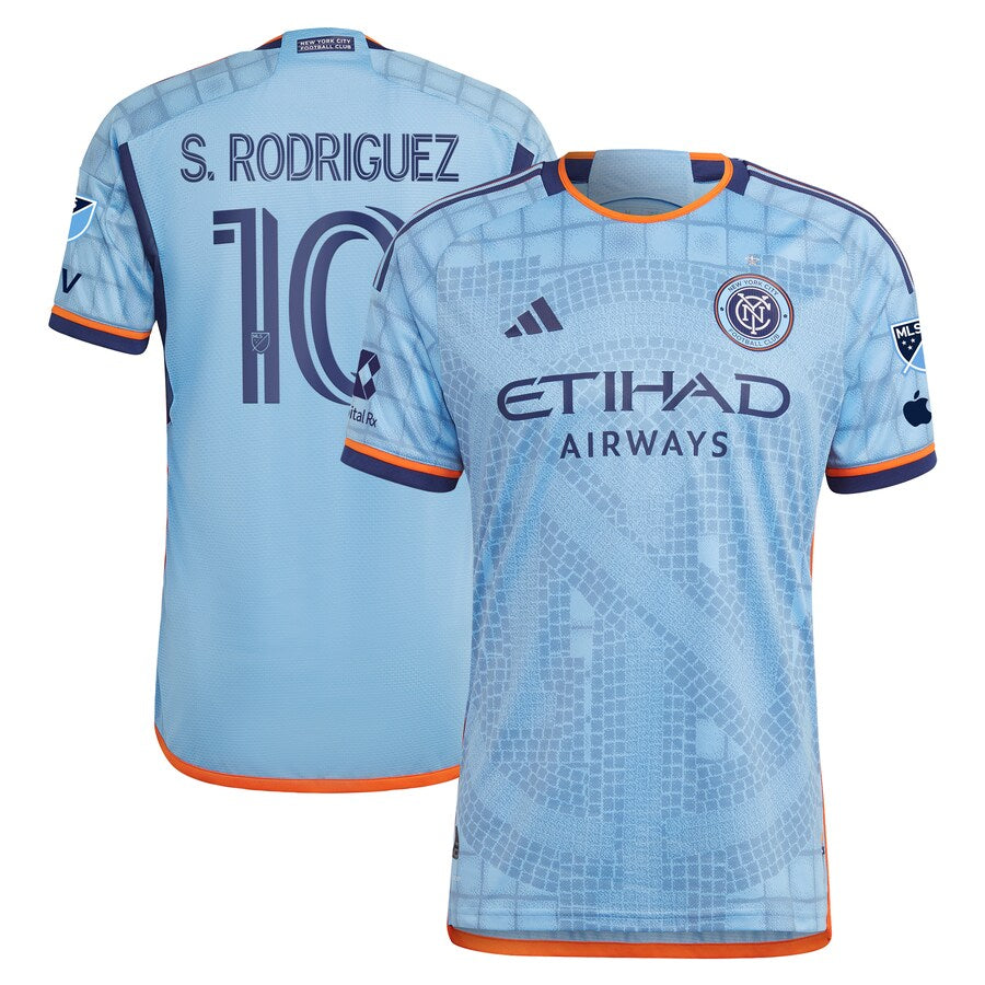 Santiago Rodríguez New York City FC  2024 The Interboro Kit Authentic Player Soccer Shirt - Sky Blue