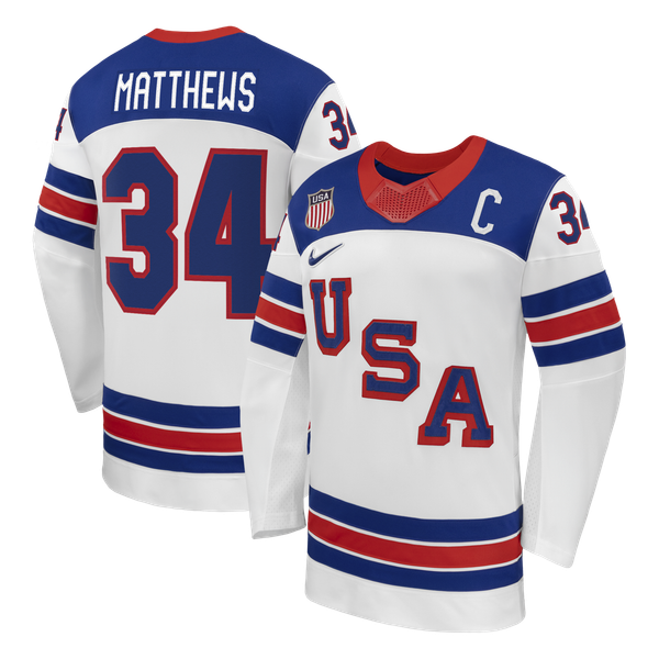 Hygo Shirts Nike US Hockey 2026 Auston Matthews Away Jersey