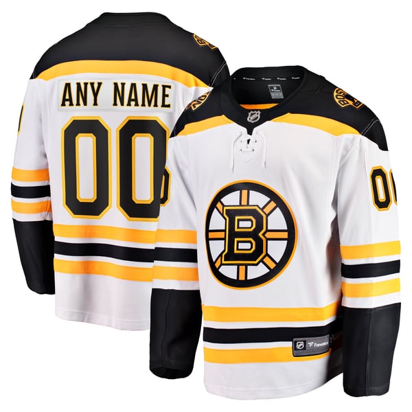 Hygo Shirts Boston Bruins Fanatics Away Breakaway Custom Jersey