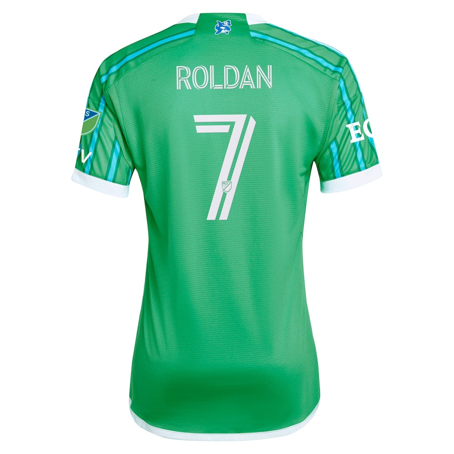 Cristian Roldan Seattle Sounders FC  2024 The Anniversary Kit Authentic Player Soccer Shirt – Green