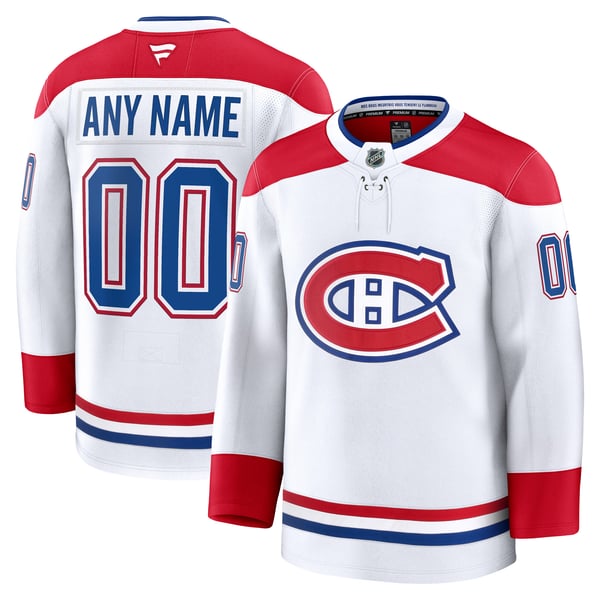 Hygo Shirts Montreal Canadiens Fanatics Away Premium Custom Jersey - White