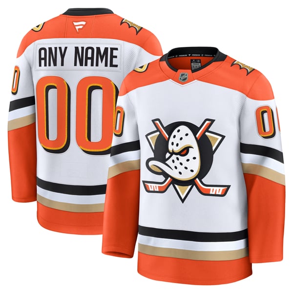 Hygo Shirts Anaheim Ducks Fanatics Away Premium Custom Jersey - White