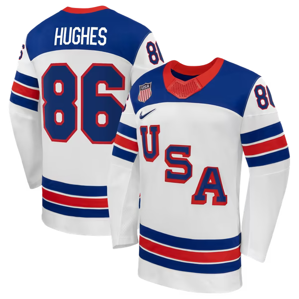 Hygo Shirts Nike US Hockey Jack Hughes 2026 Away Replica Jersey