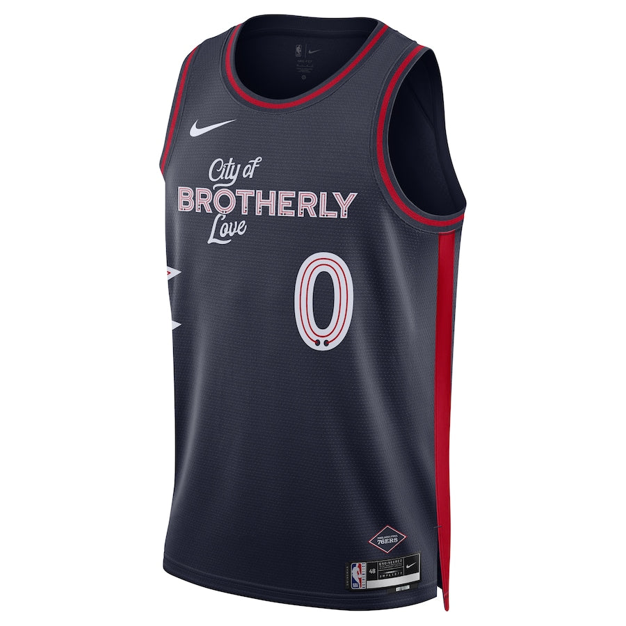 Tyrese Maxey Philadelphia 76ers  Unisex 2023/24 Swingman Shirt - Navy - City Edition