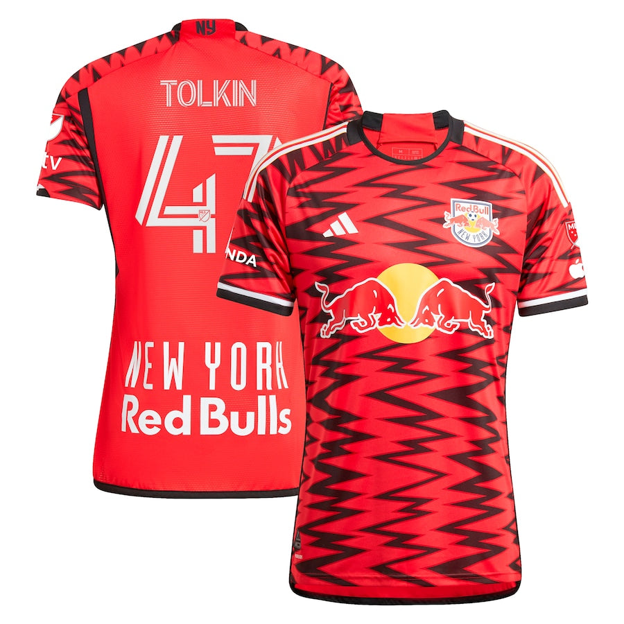 John Tolkin New York Red Bulls  2024 Legacy Authentic Player Soccer Shirt – Red