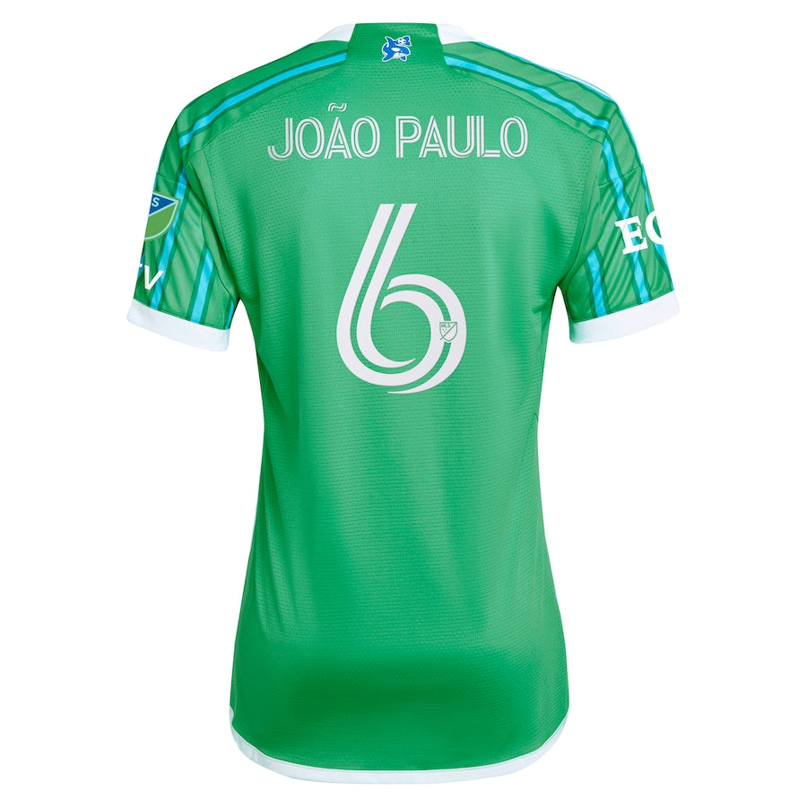 Joao Paulo Seattle Sounders FC  2024 The Anniversary Kit Authentic Player Soccer Shirt – Green