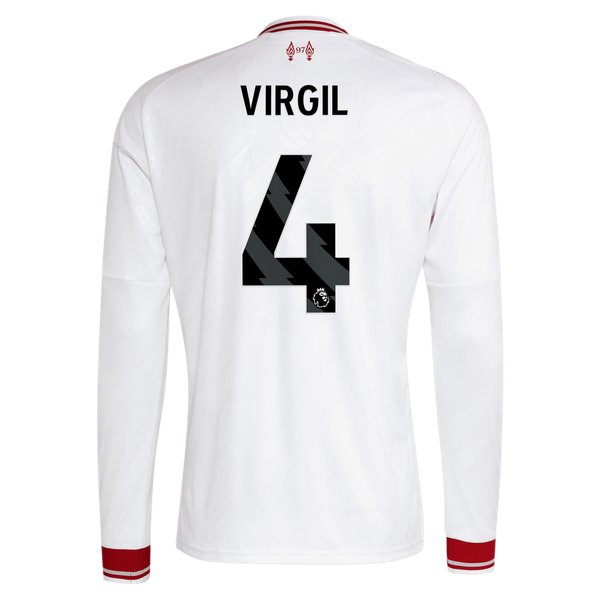Virgil van Dijk Liverpool adidas 2026/27 Away Replica Long Sleeve Jersey - White