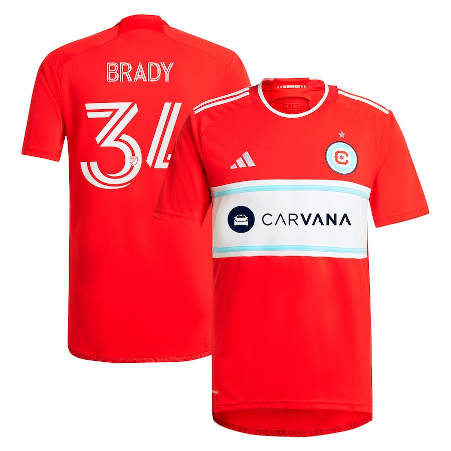Chris Brady Chicago Fire  2024 Return To Red Player Soccer Shirt – Red