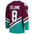Teemu Selanne Anaheim Ducks Mitchell & Ness 1996/97 Alternate Captain Patch Blue Line Player Shirt - Purple