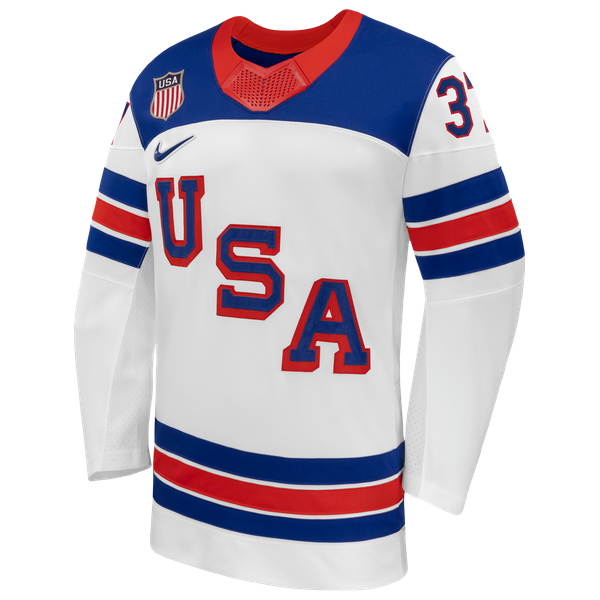 Hygo Shirts Nike Connor Hellebuyck US Hockey 2026 Away Jersey - White