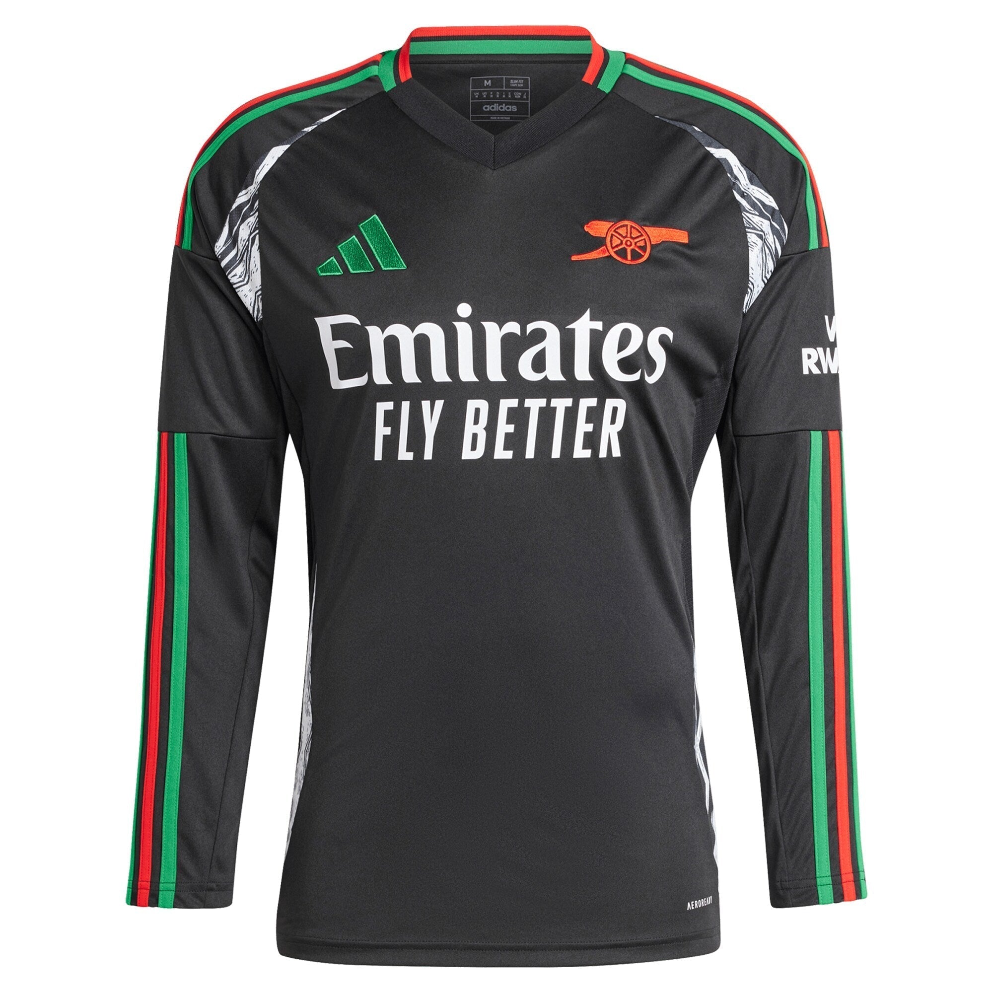 Arsenal 2024/25 Away Long Sleeve Custom Soccer Shirt - Black