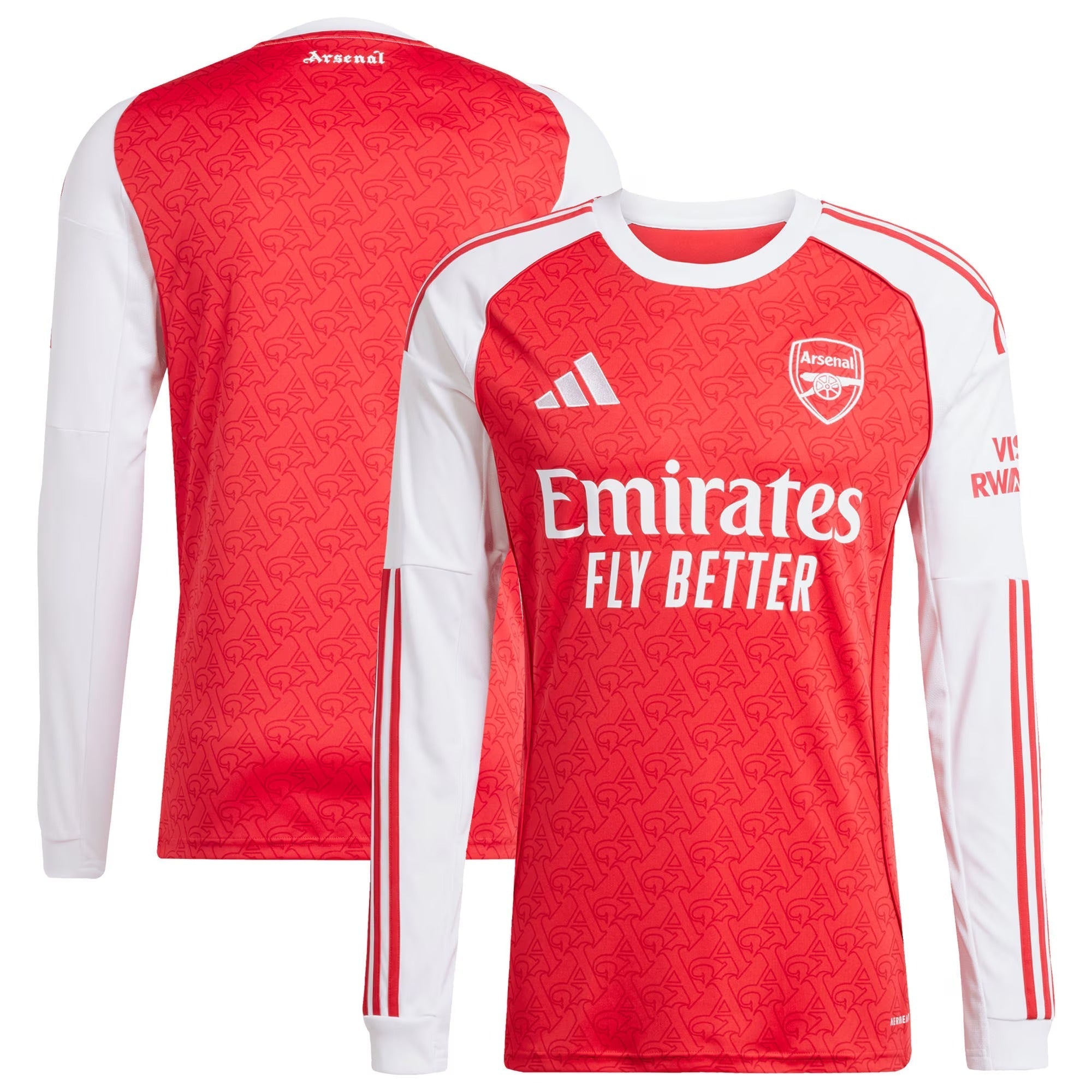 Arsenal 2025/26 Home Long Sleeve Soccer Shirt - Red
