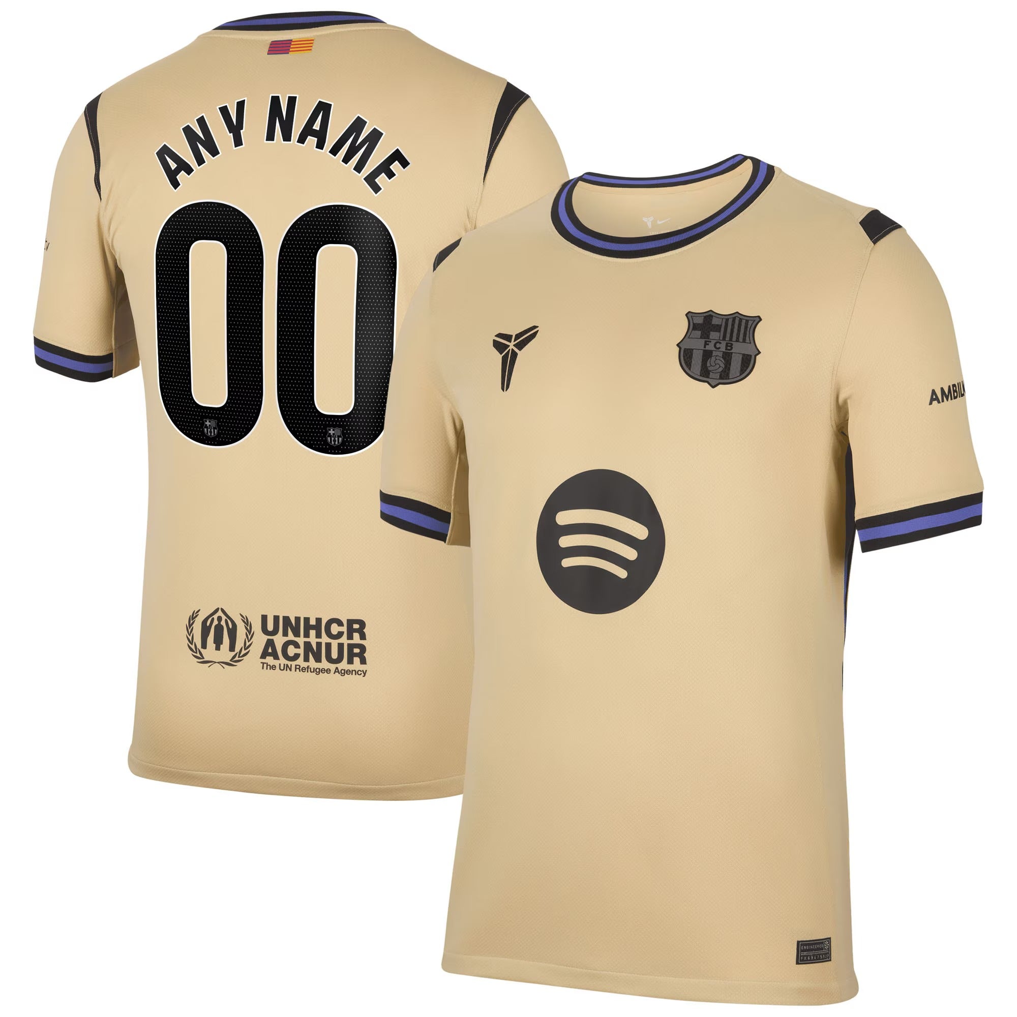 Barcelona 2025/26 Away Stadium Custom Soccer Shirt - Gold