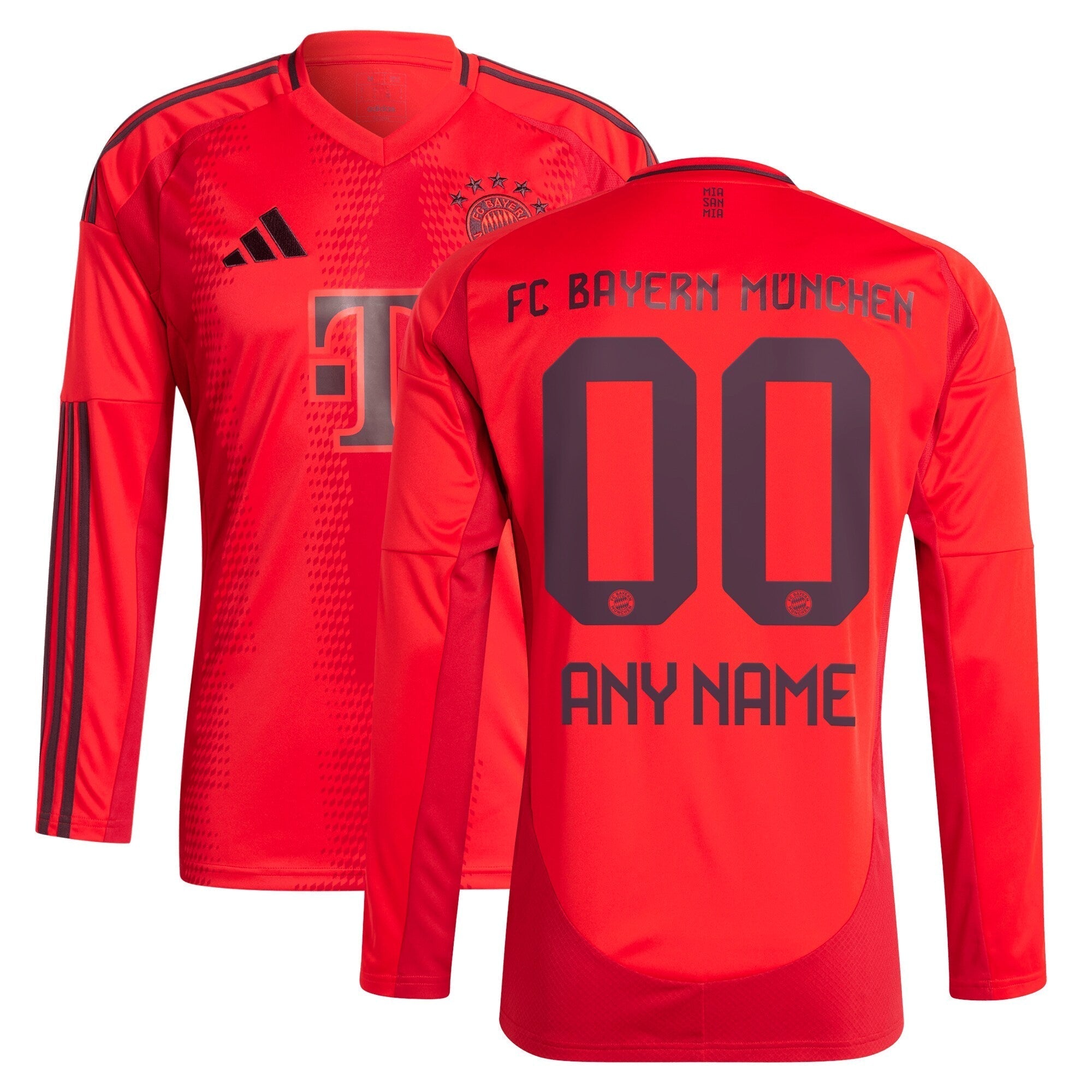 Bayern Munich  2024/2025 Home Long Sleeve Customized Soccer Shirt - Red
