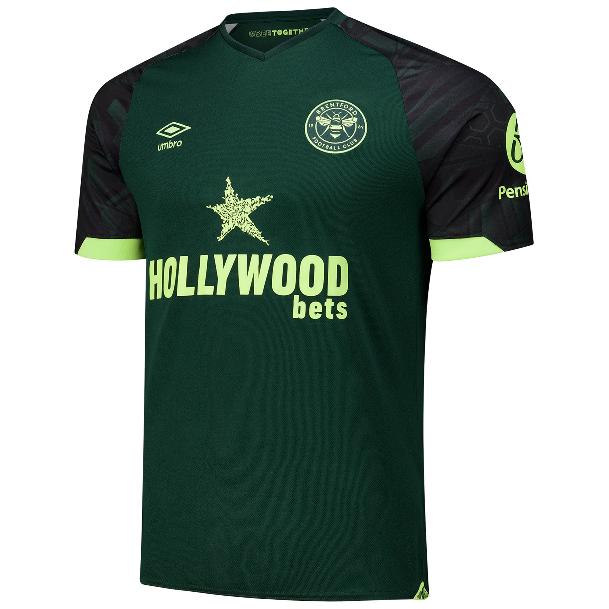 Brentford FC Umbro 2024/25 Third Custom Soccer Shirt - Black/Green