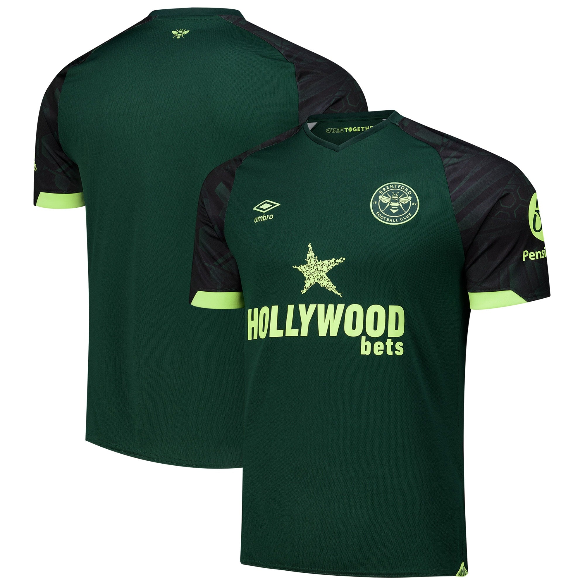 Brentford FC Umbro 2024/25 Third Custom Soccer Shirt - Black/Green