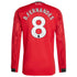 Bruno Fernandes Manchester United Home 2025/26 Player Long Sleeve Soccer Shirt - Red