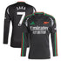 Bukayo Saka Arsenal 2024/25 Away Long Sleeve Player Soccer Shirt - Black