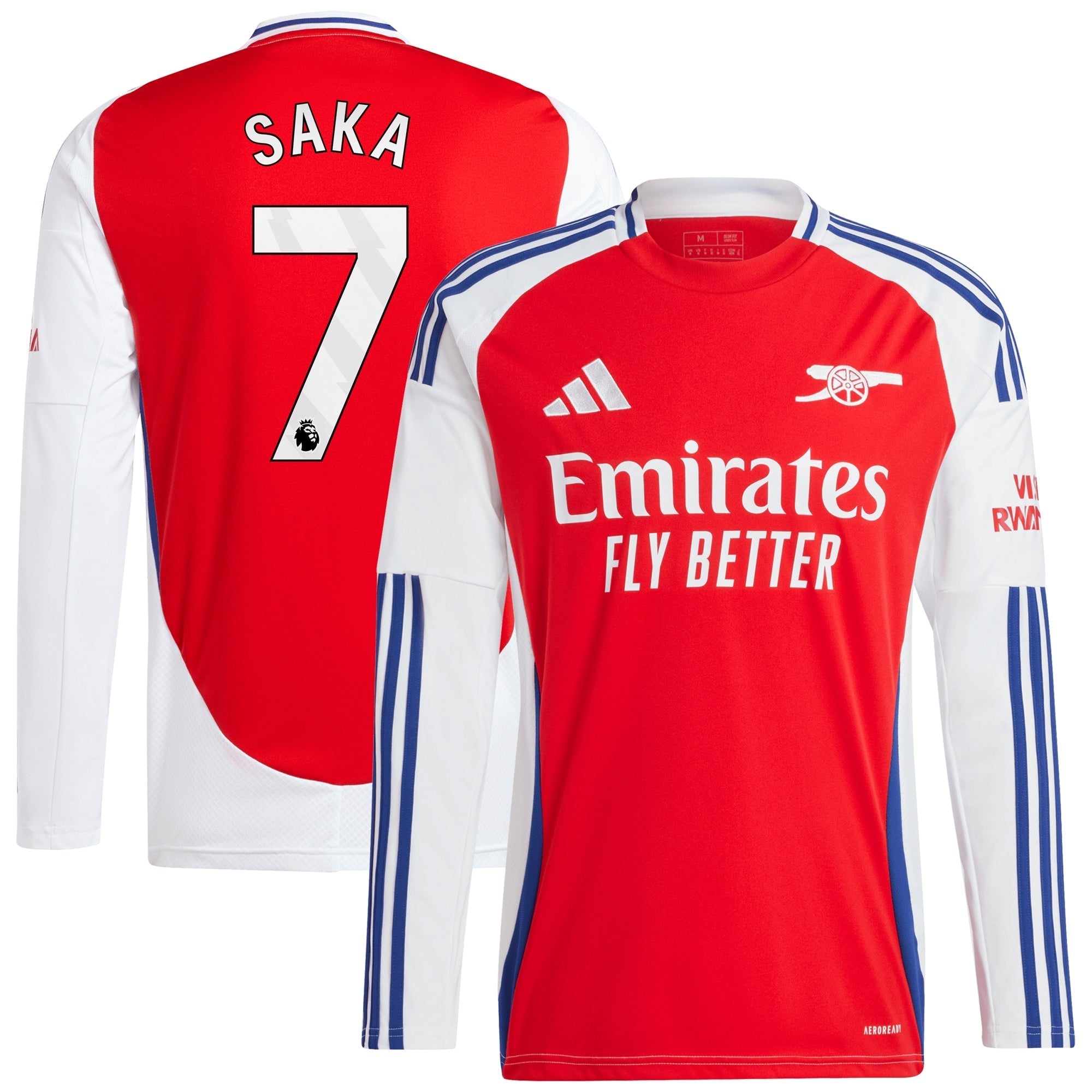 Bukayo Saka Arsenal  2024/2025 Home Long Sleeve Player Soccer Shirt – Red