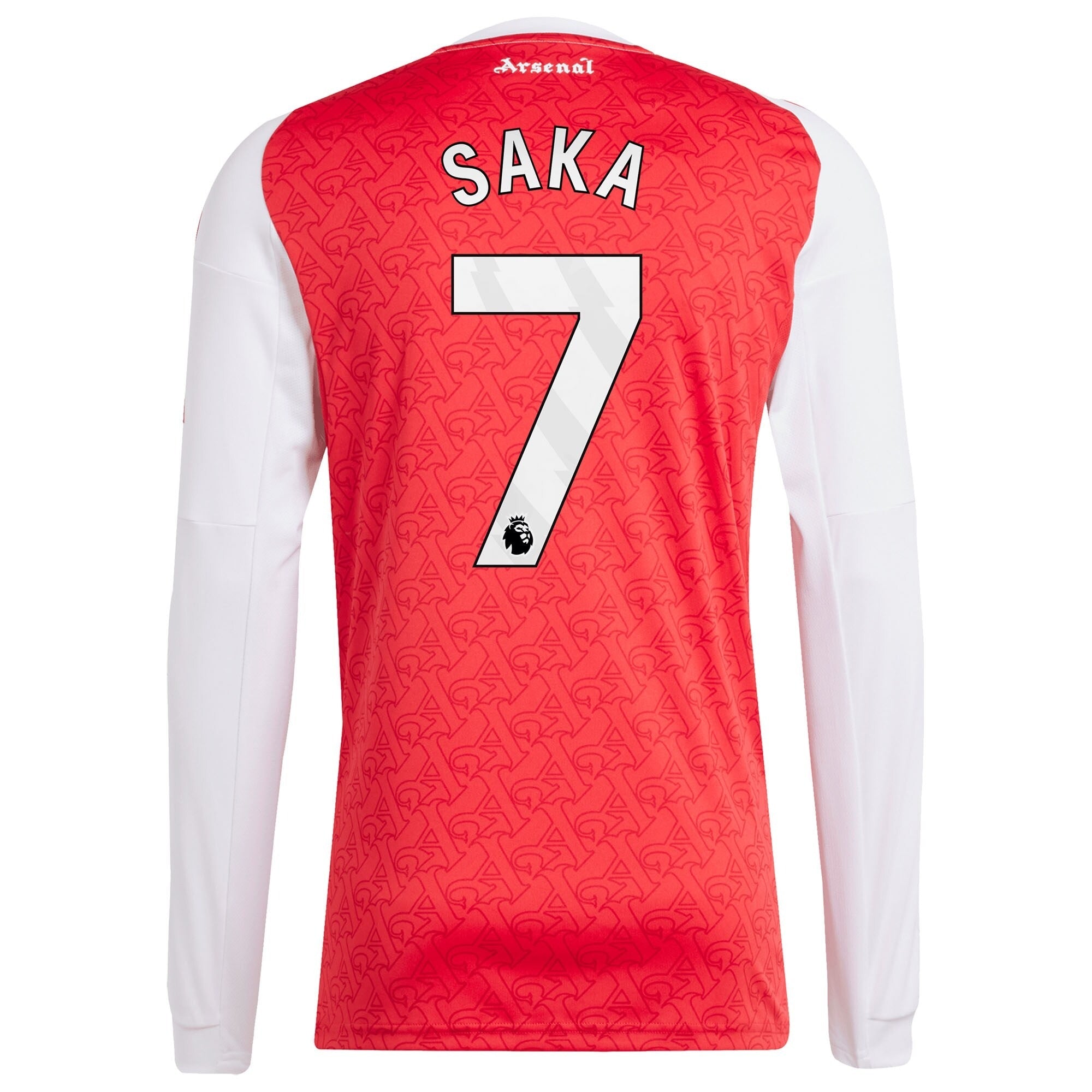 Bukayo Saka Arsenal 2025/26 Home Long Sleeve Player Soccer Shirt - Red