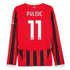 Christian Pulisic AC Milan 2024/25 Home Long Sleeve Player Soccer Shirt - Red