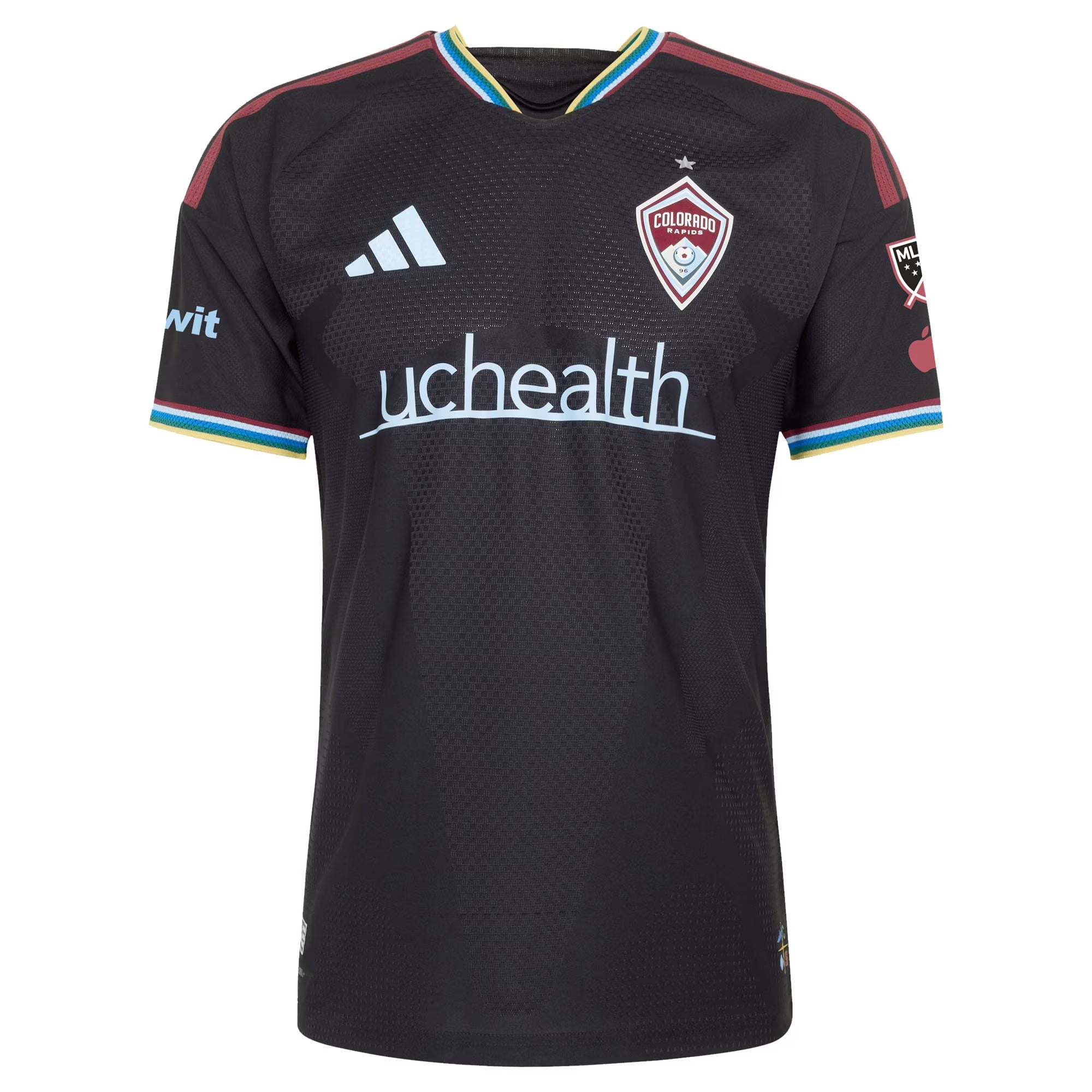 Colorado Rapids // adidas Rafael Navarro #9 Official 2026 Colorful Colorado On-Field Patch Jersey – Black