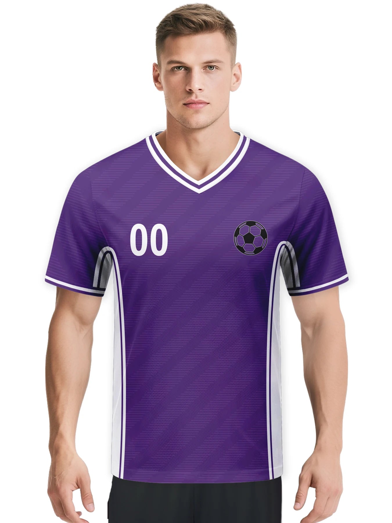 Custom Purple Soccer Jersey - Personalized Men's Football Team Shirt with Name and Number
