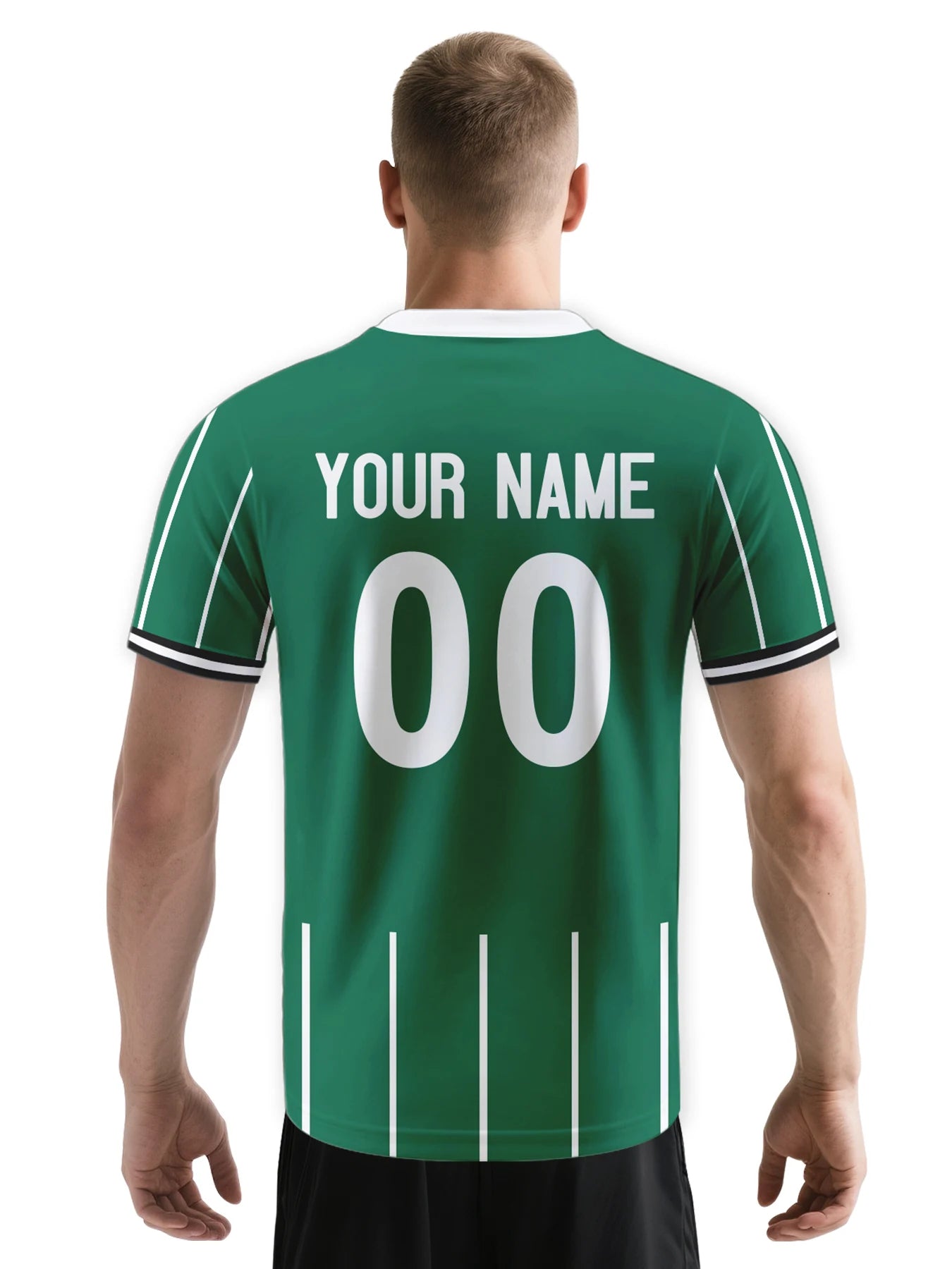 Custom Soccer Jersey - Personalized Green Football Team Shirt with Name and Number
