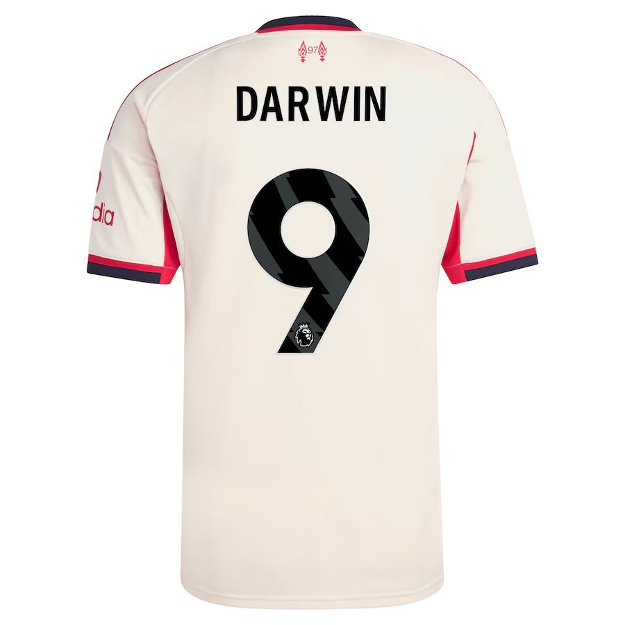 Darwin Núñez Liverpool 2025/26 Away Player Soccer Shirt - White