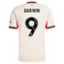 Darwin Núñez Liverpool 2025/26 Away Player Soccer Shirt - White