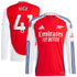 Declan Rice Arsenal  2024/2025 Home Long Sleeve Player Soccer Shirt – Red