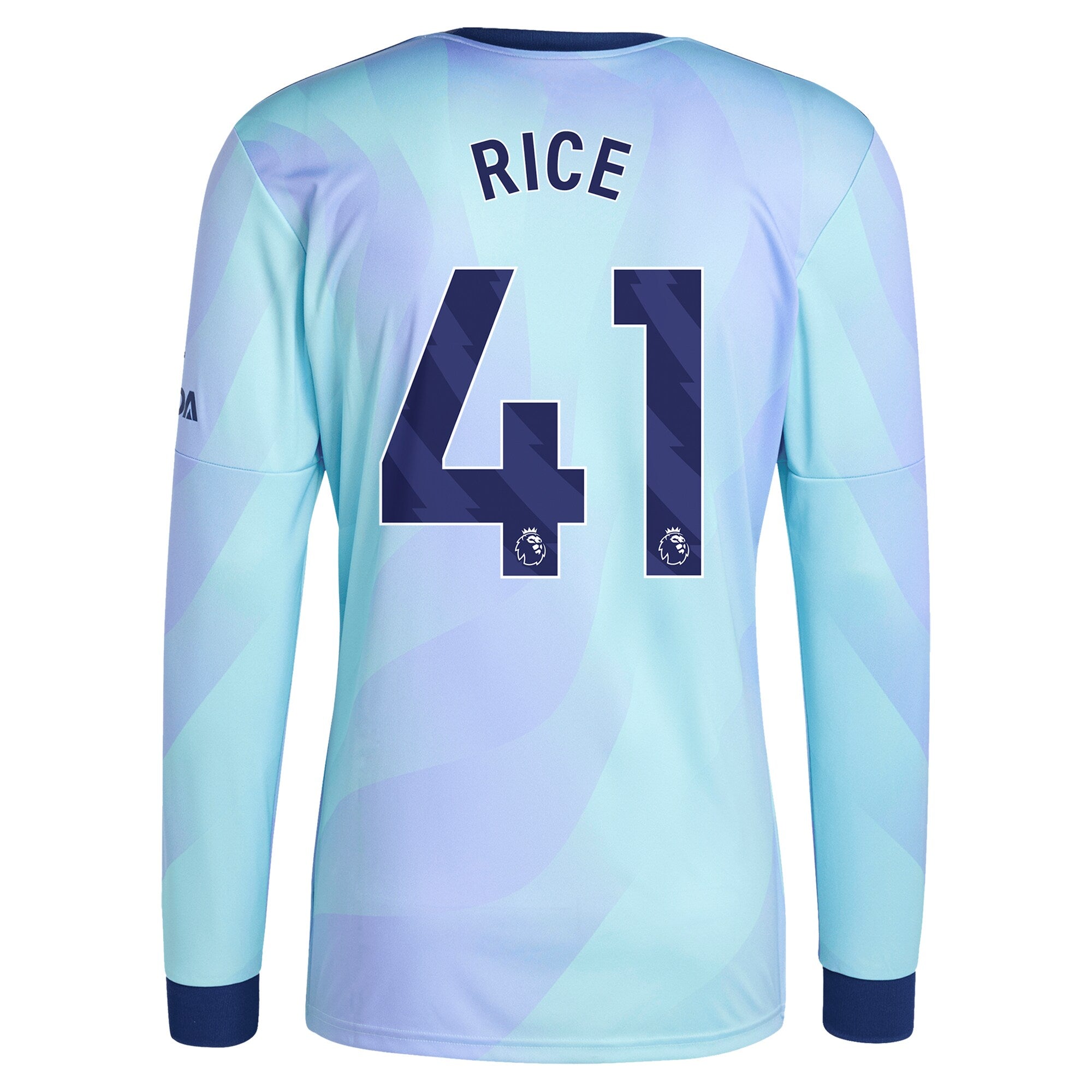 Declan Rice Arsenal 2024/25 Third Long Sleeve Player Soccer Shirt - Aqua
