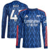 Declan Rice Arsenal 2025/26 Away Long Sleeve Player Soccer Shirt - Blue