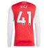 Declan Rice Arsenal 2025/26 Home Long Sleeve Player Soccer Shirt - Red