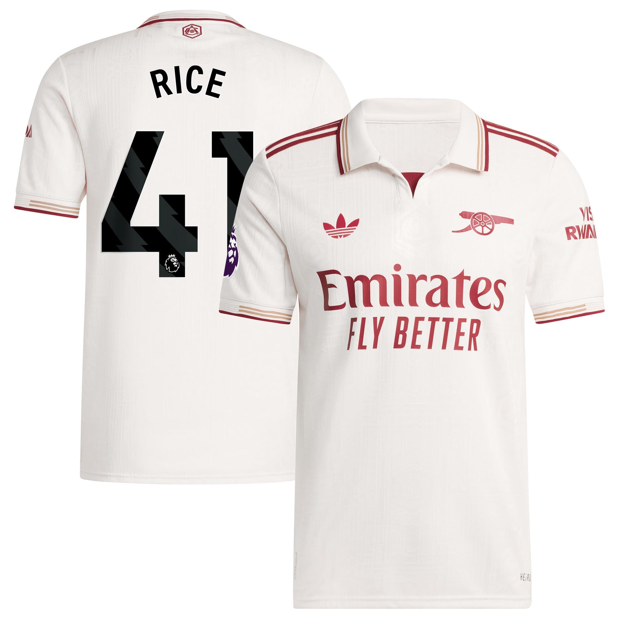 Declan Rice Arsenal 2025/26 Third Player Soccer Shirt - White
