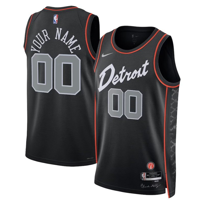 Detroit Pistons Unisex 2023/24 customized Swingman Shirt - Black - City Edition
