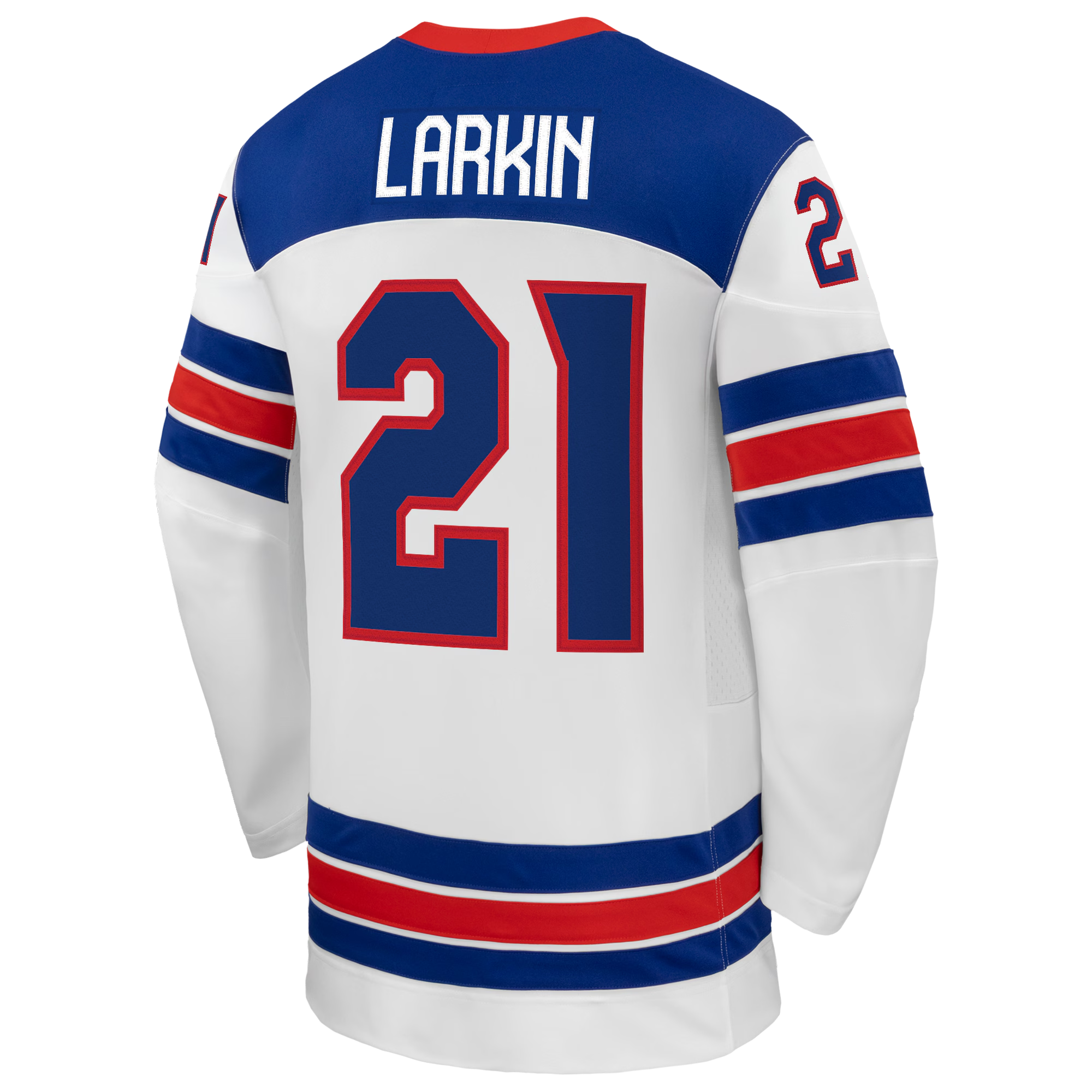 Dylan Larkin #21 USA Hockey 2026 Away Jersey - Nike White